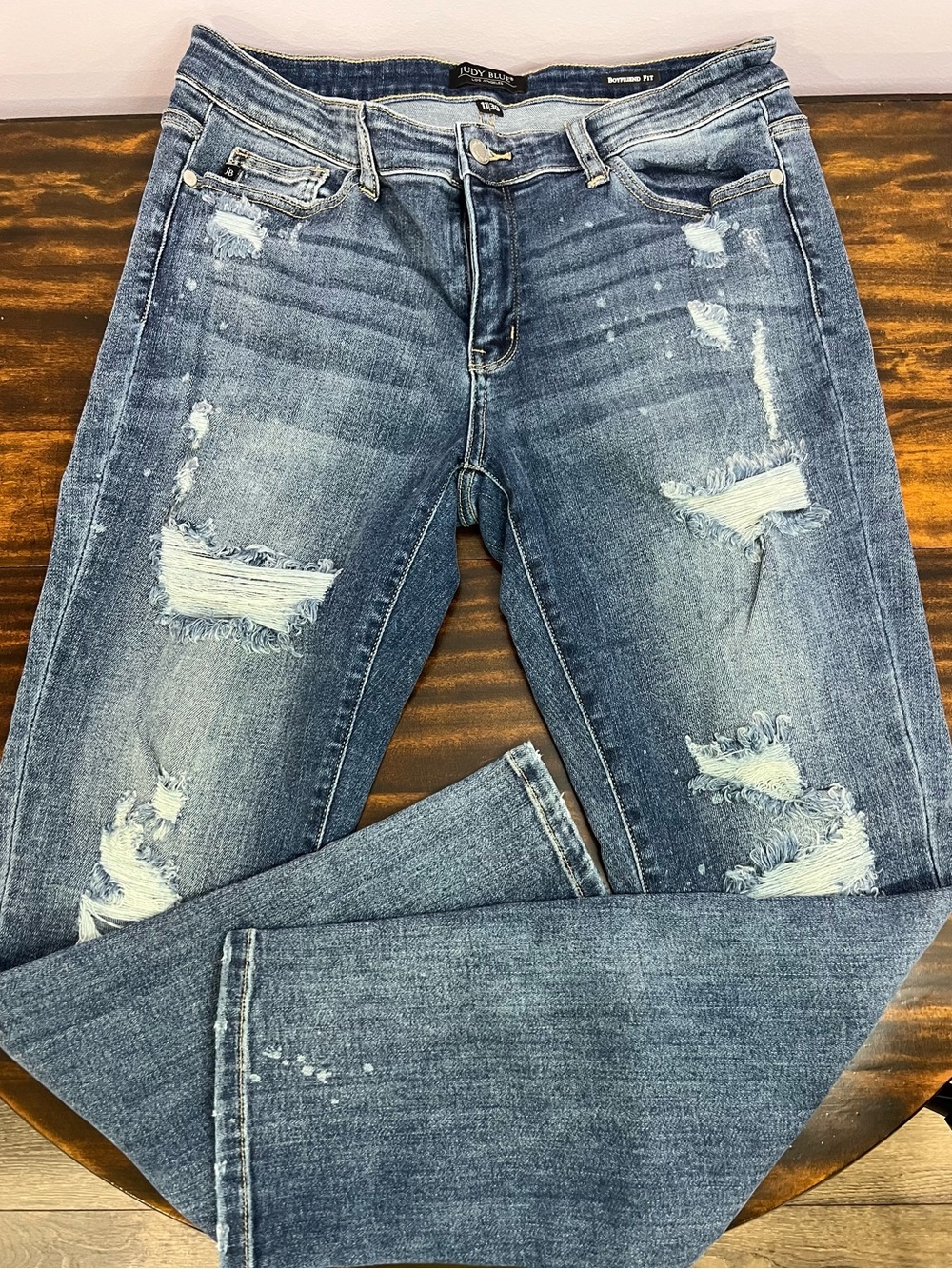 Judy Blue Boyfriend Fit Faded Blue Denim Jeans